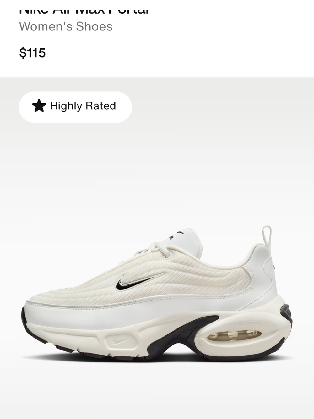 Nike White and Cream Air Max Running Sneakers